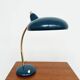 Adjustable table lamp — Duck blue and gold metal — 1960s