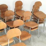 Lot of 24 chairs school chairs industrial style ex Czechoslovakia 1950