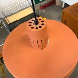 Lustre vintage en métal saumon orange / suspension