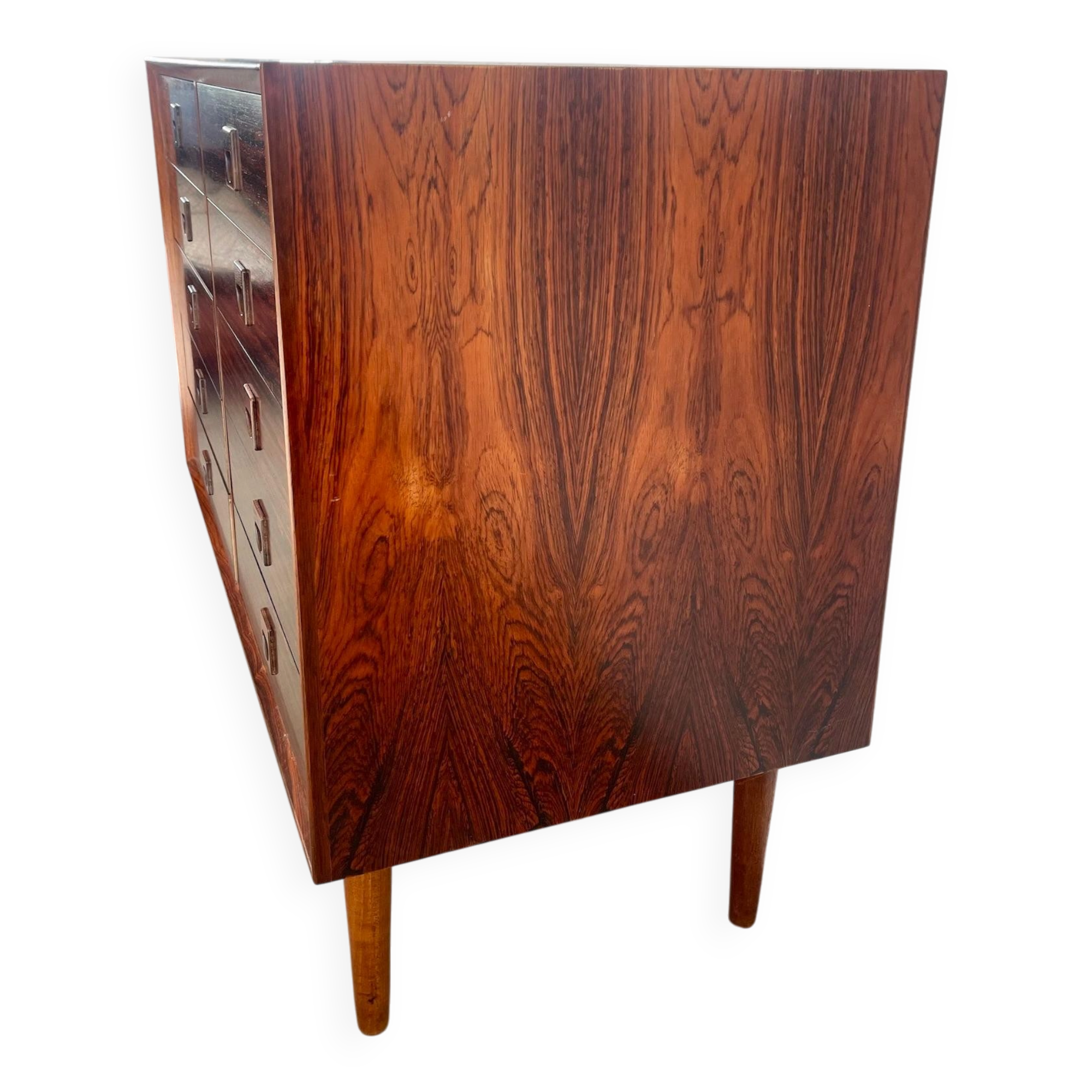 Commode moderne danoise en bois dur avec dix tiroirs
