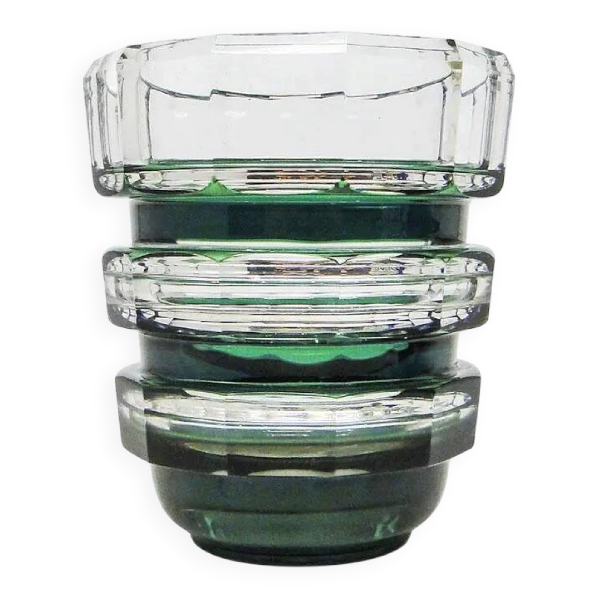 Postmodernist vase, green crystal glass, Germany, 1960s