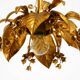 1970s gold-plated metal pendant lamp with a glass sphere by Hans Kögl