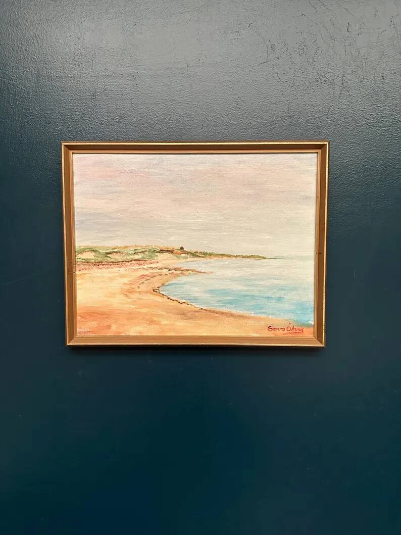 Original Swedish Oil on Canvas - "Côte" by Svan Öberg - Signed - Vintage and Framed - 49 x 38 cm (19.3" x 15")