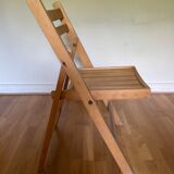Chaise pliante en hêtre année 60