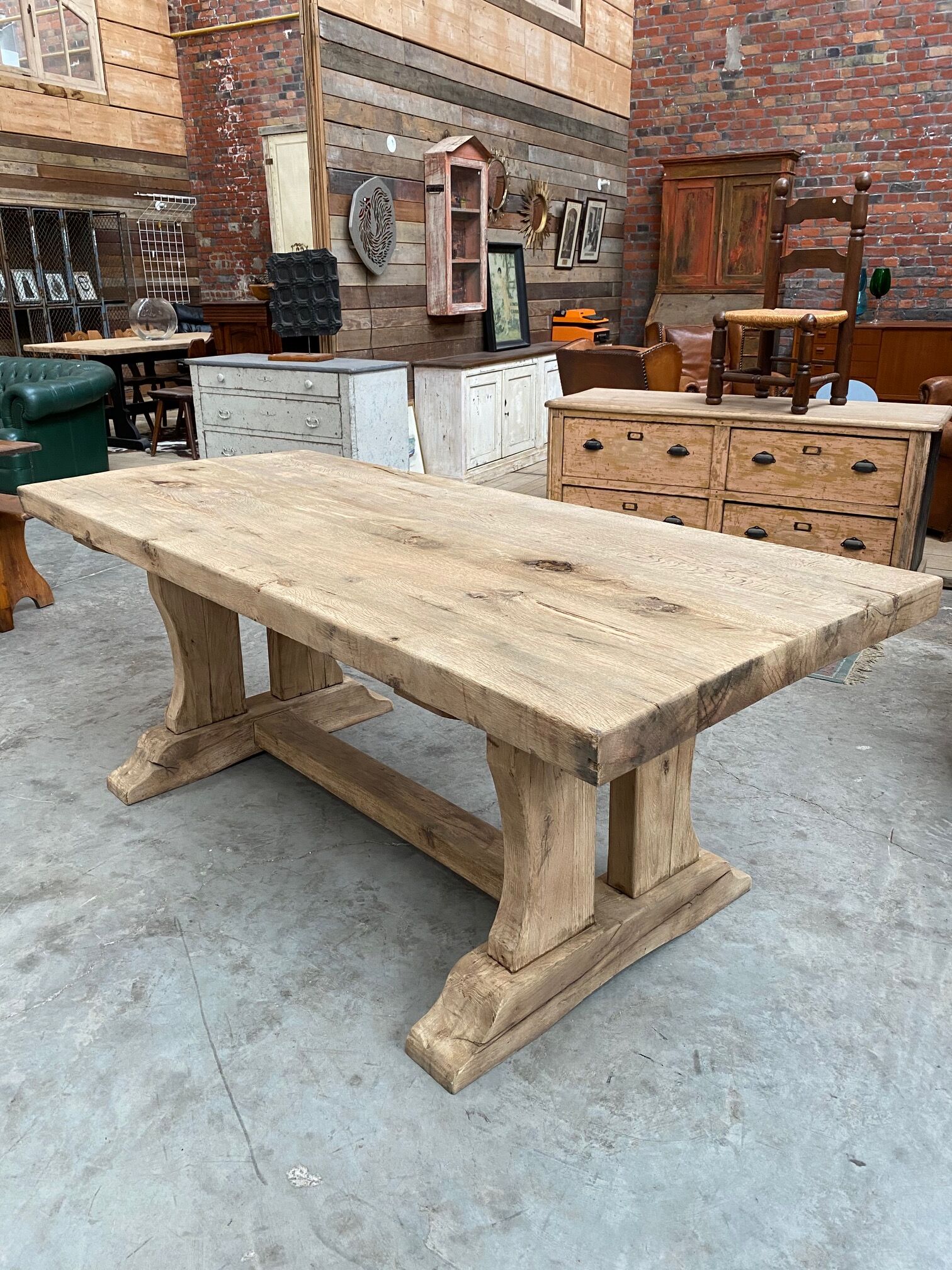 Solid oak farmhouse table