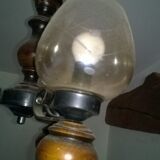 Chandelier, wrought iron, 3 branches and glasses