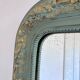 Large antique French Louis Philippe mirror – green and gold, late 19th century