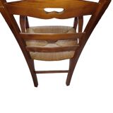 wooden armchair seat paid stained cherry