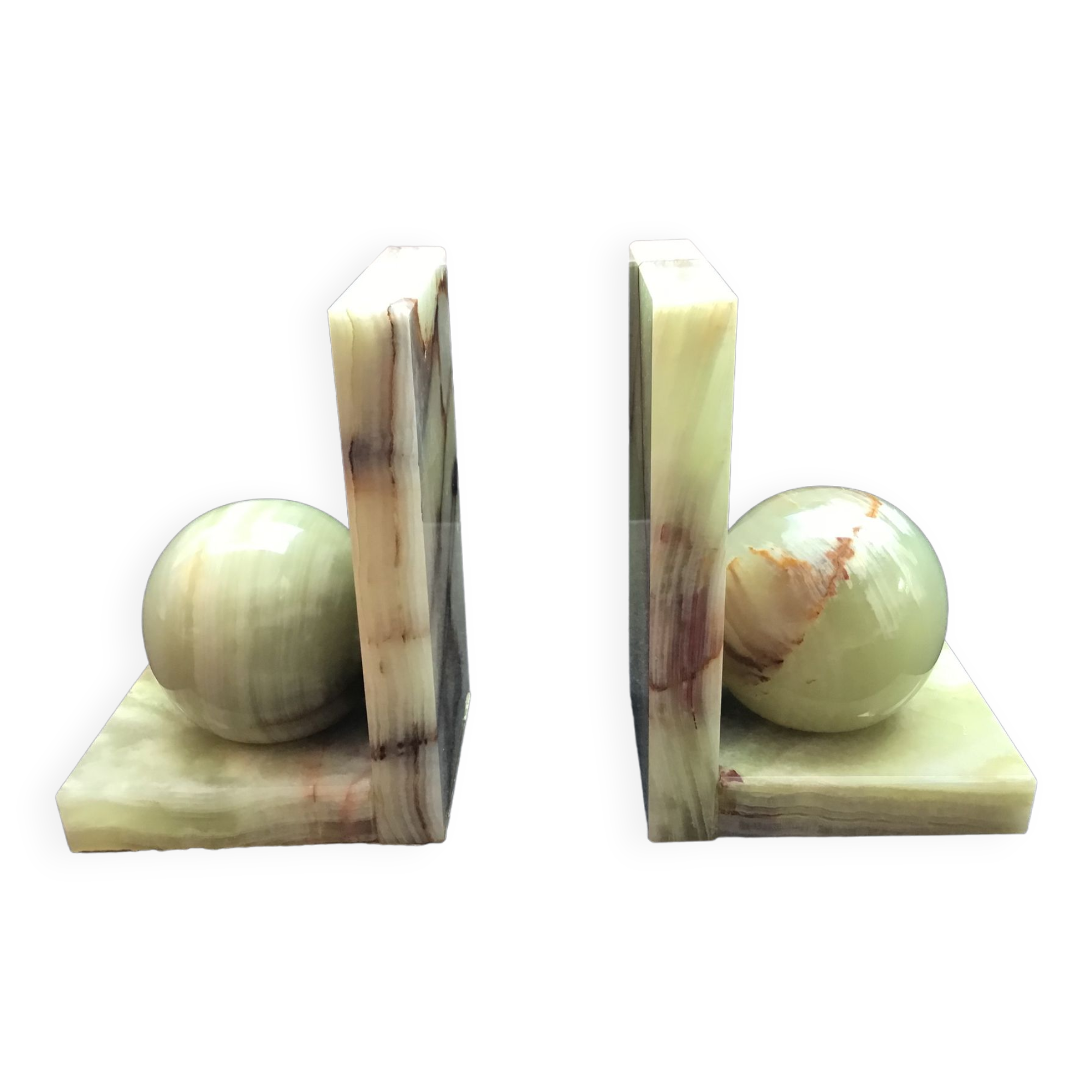 Pair of Art Deco style onyx bookends