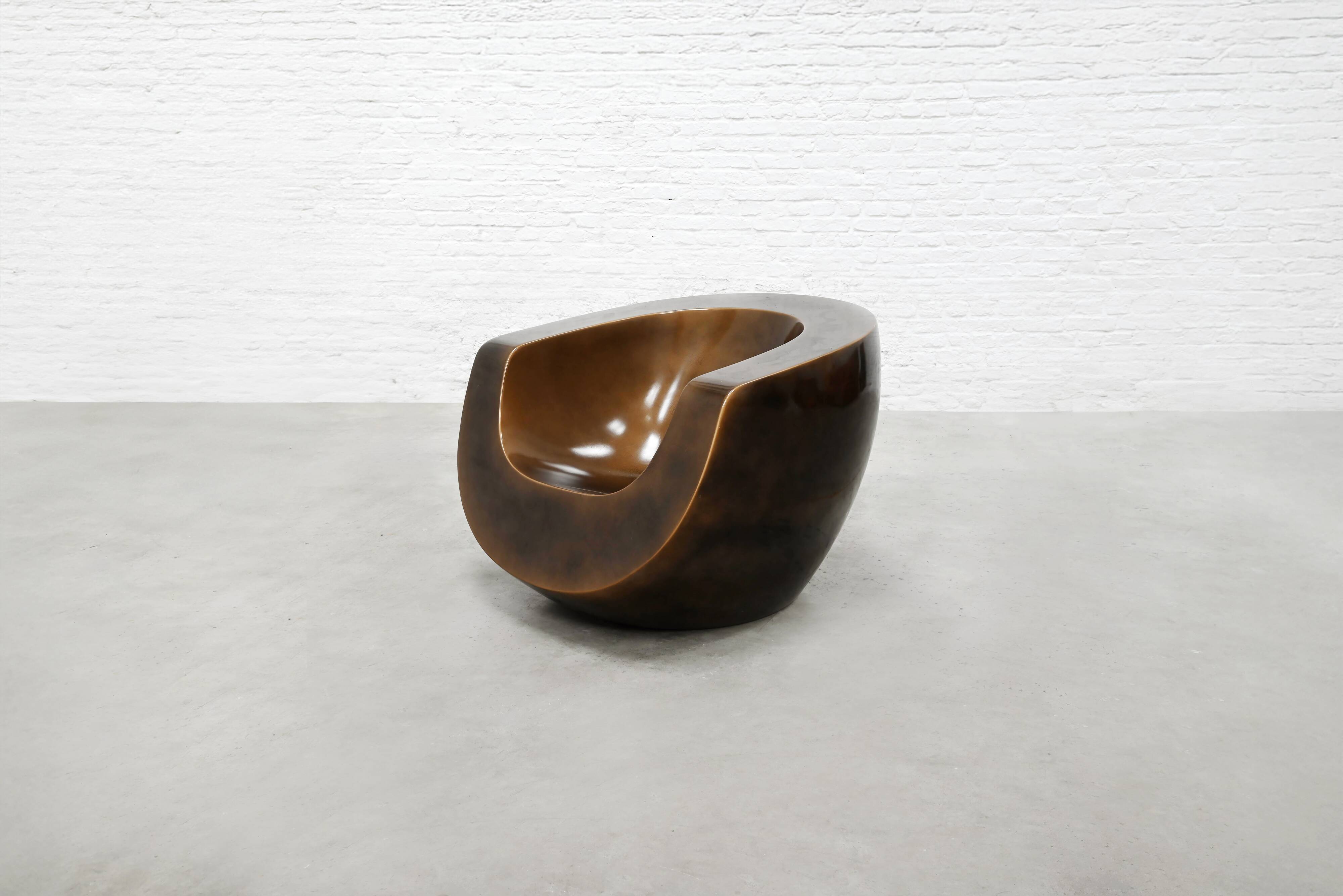 Moon Chair by Mike To, Sculptural Fiberglass Armchair, 2000s