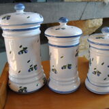 Set of 3 hand-painted cotton pots