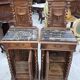 Pair of small side tables or bedside tables from the Napoléon III period, in walnut.