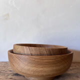 Set of 2 oak bowls