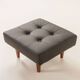 Mid century large ottoman in black leather, 1970s