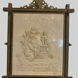 Miroir triptyque en bronze ciselé doré XX siècle