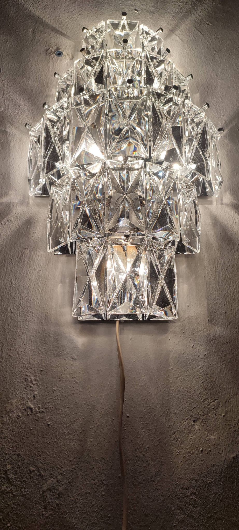 Kinkeldey glass wall lamp, Germany, 1970