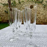 Lot of 6 Cristal d'Arques Auteuil champagne glasses.