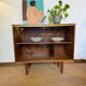 Enfilade vitrée vintage en placage de teck