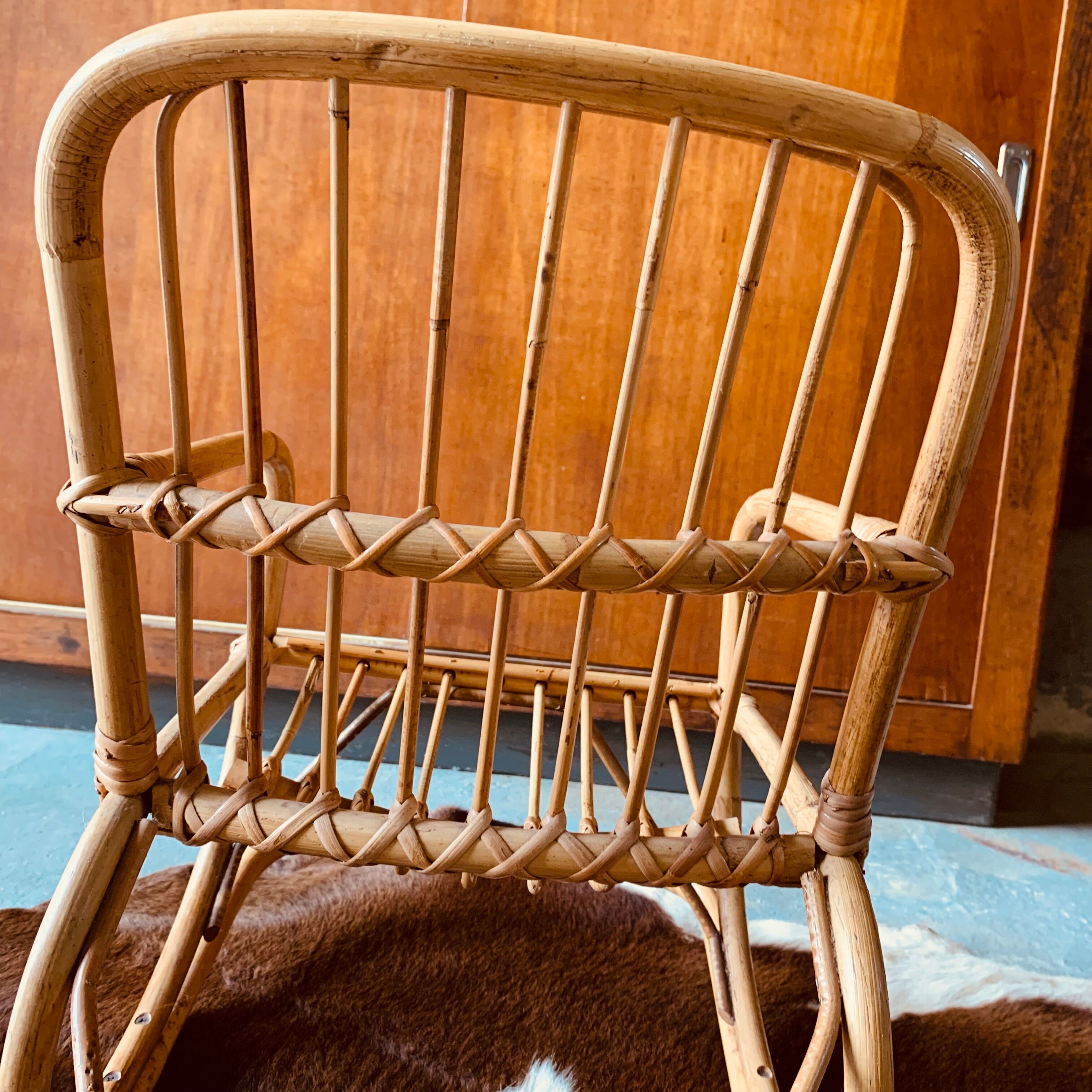 Children's rattan rocking chair