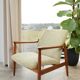 Vintage armchair with a green nebula design by E. Homa, 1970.