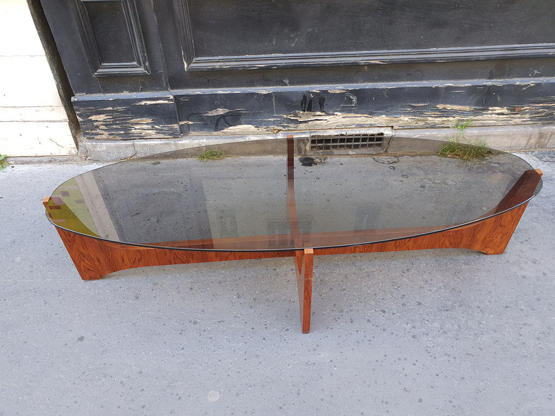 Oval coffee table, Hugues Poignant 60