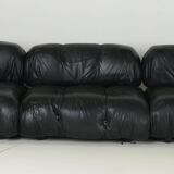 Camaleonda Sofa in Black Leather by Mario Bellini for C&B Italia 1960s