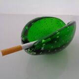 Green Sommerso Murano Glass Ashtray, Italy, 1960s