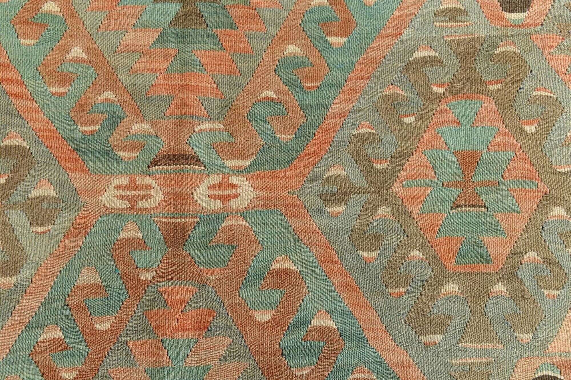 5x8 Blue & Brown Turkish Vintage Kilim Rug, 153x235Cm SK 35166