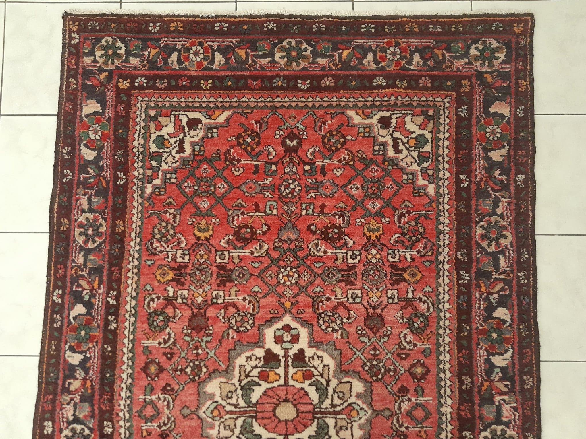 Handmade husseinabad persian carpet 218x134cm