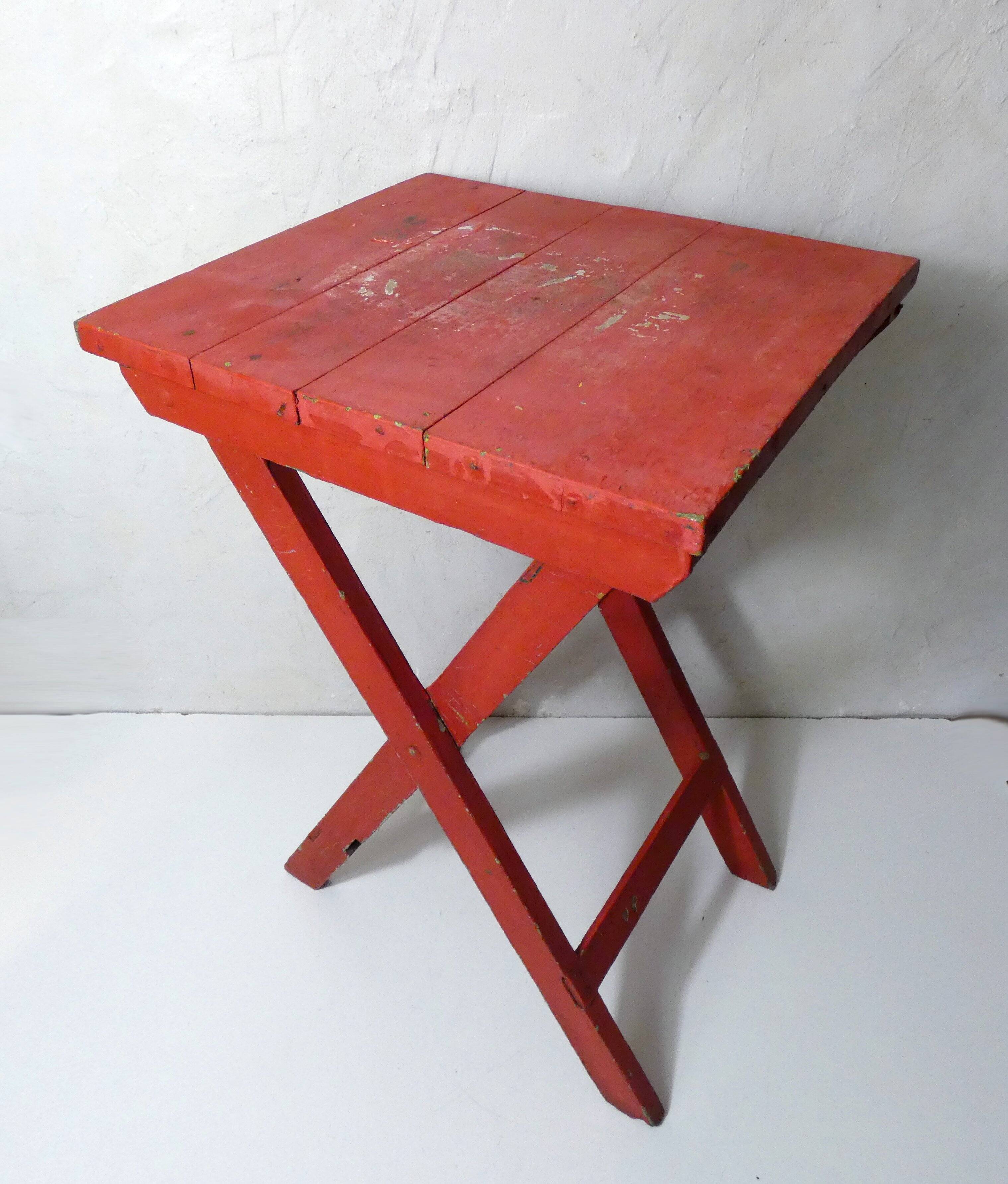 old folding wooden side table