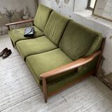 Scandinavian teak bench bed 140