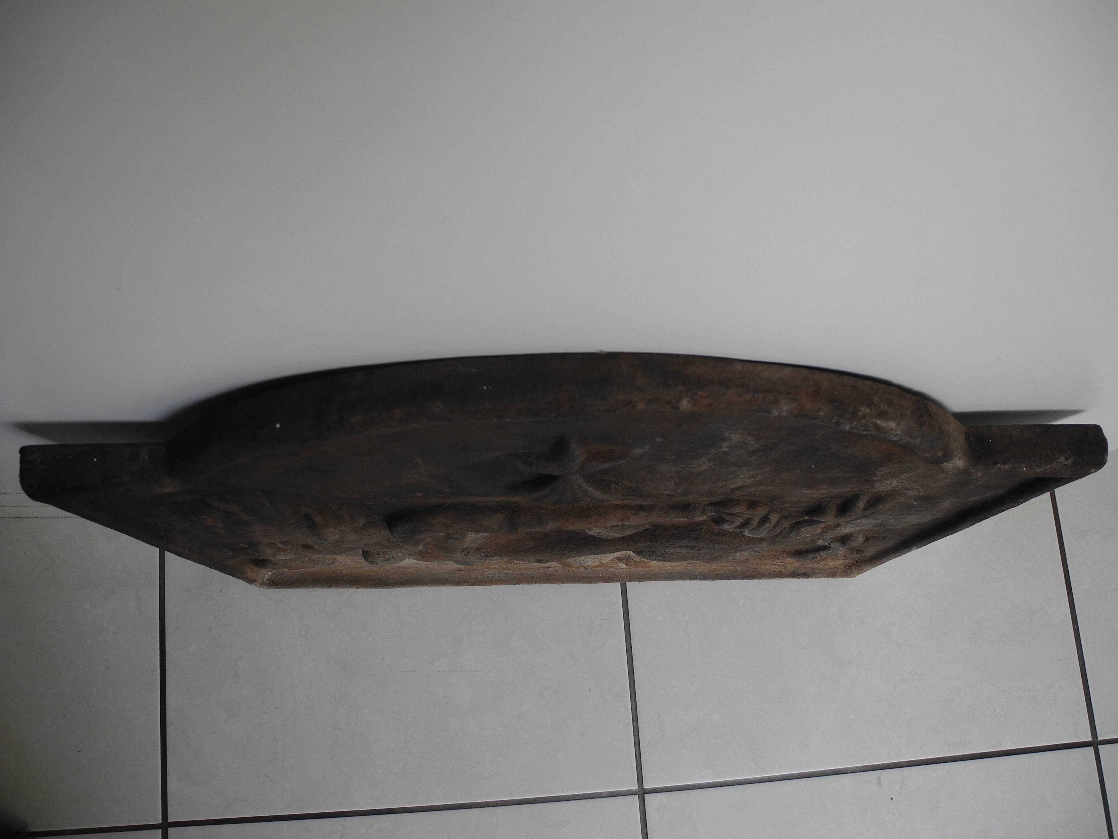 old cast iron fireback salamander fireplace plate