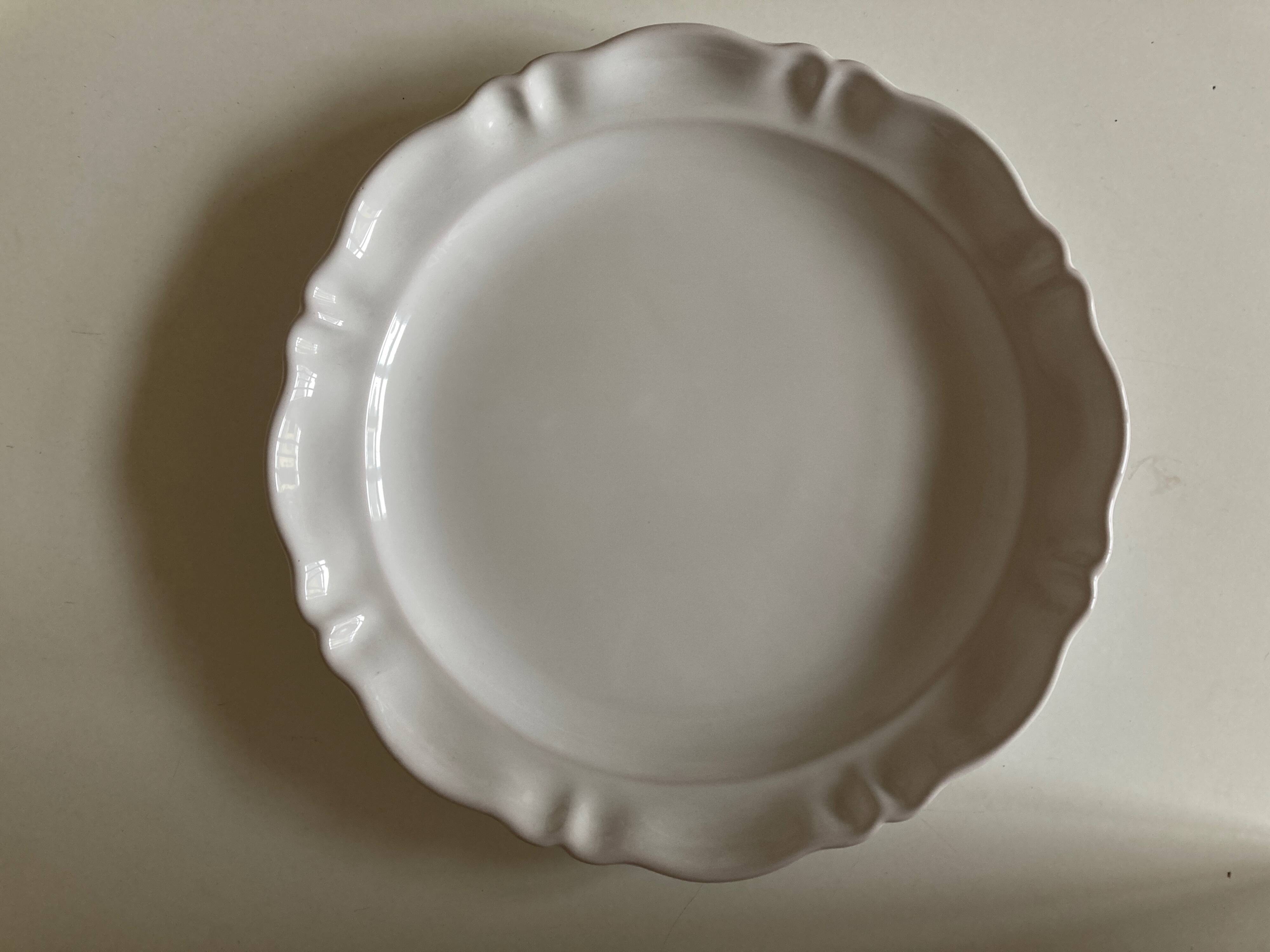 Moustiers white monastery centerpiece dish with numbered gadroons
