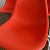 4 Charles Eames DSS chairs for Vitra, Poppy Red