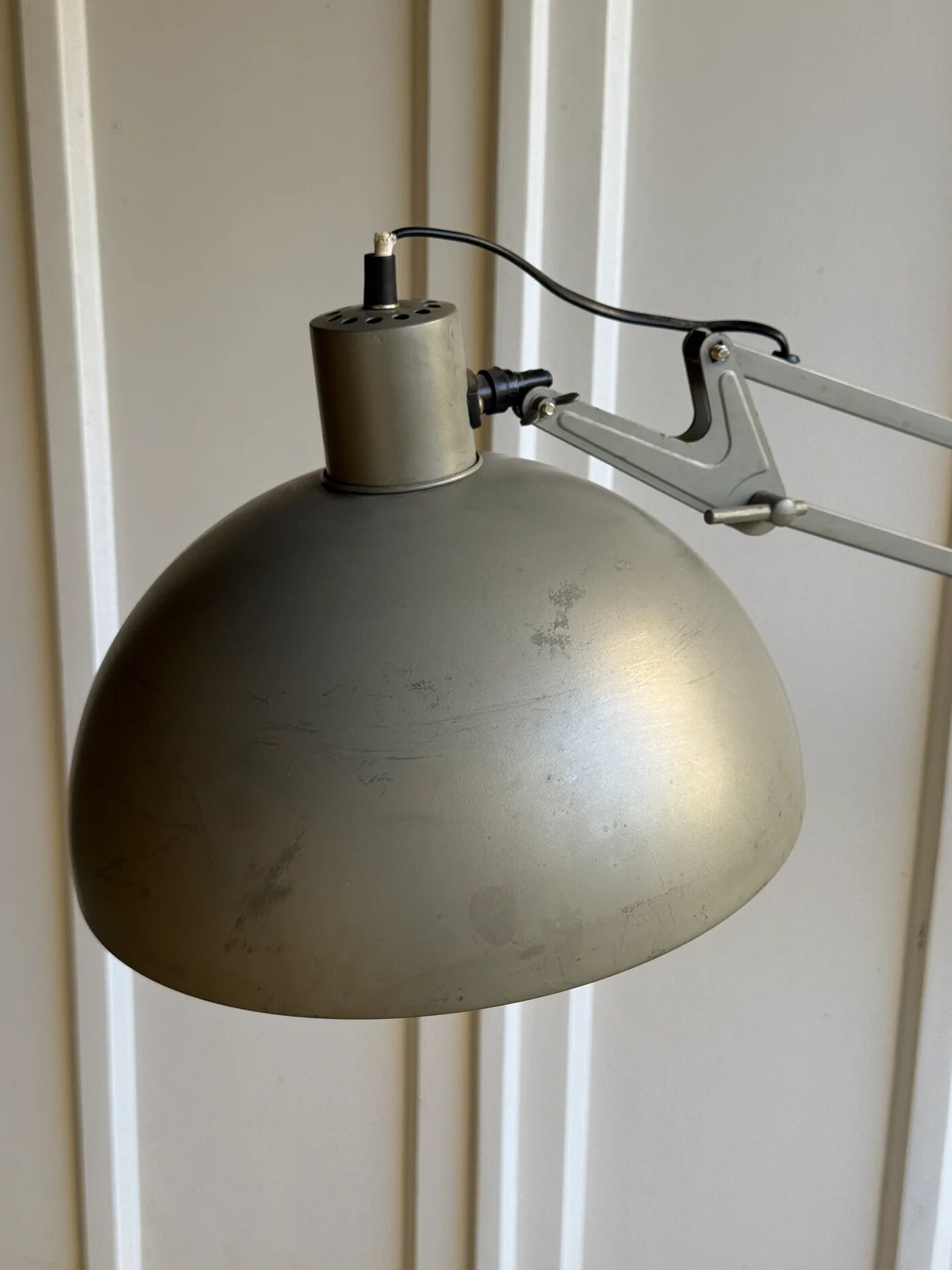 Grey metal floor lamp - industrial style