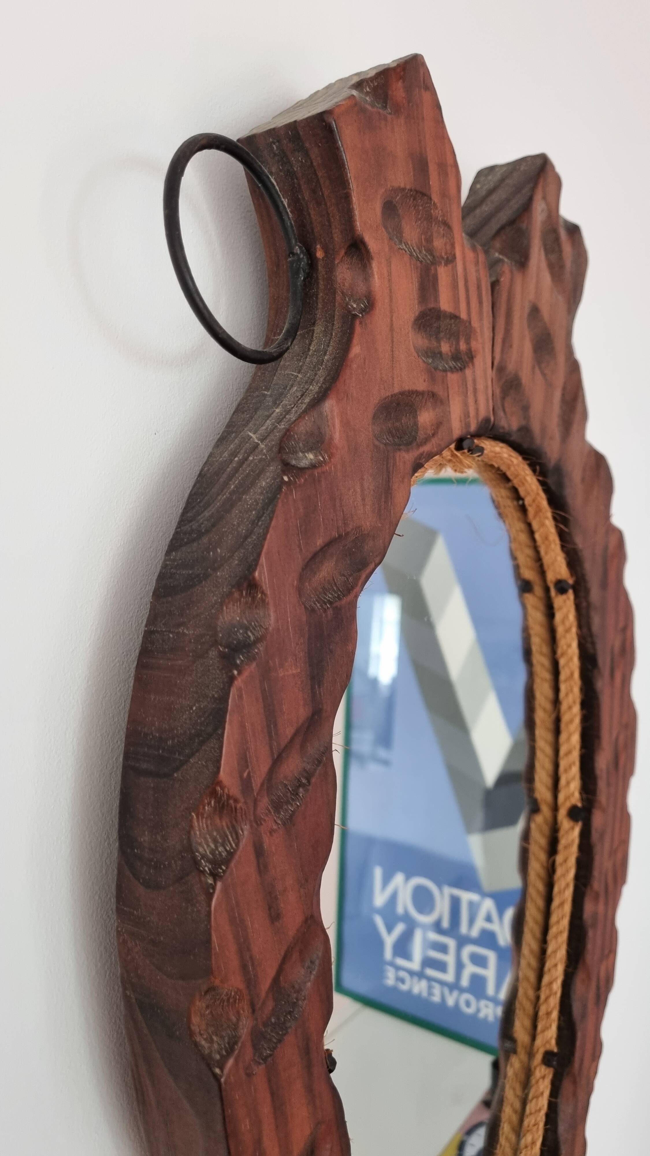 Brutalist vintage mirror