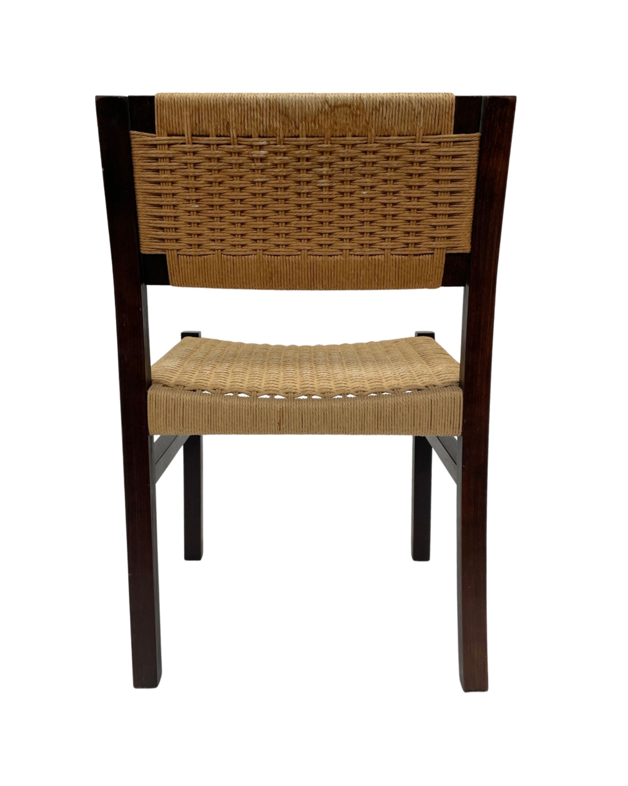 Vintage dining room chairs with papercord seat / 1970 design
