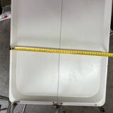 Vintage folding trolley in chromed metal and enamelled trays