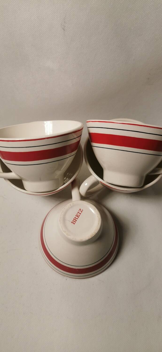 5 cups, Breizh vintage bowls, very good condition