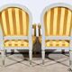 Pair of Cabriolet Armchairs, in rechampi wood, Louis XVI style – Late 19th century