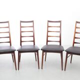 Suite of 4 Scandinavian teak chairs model Lis