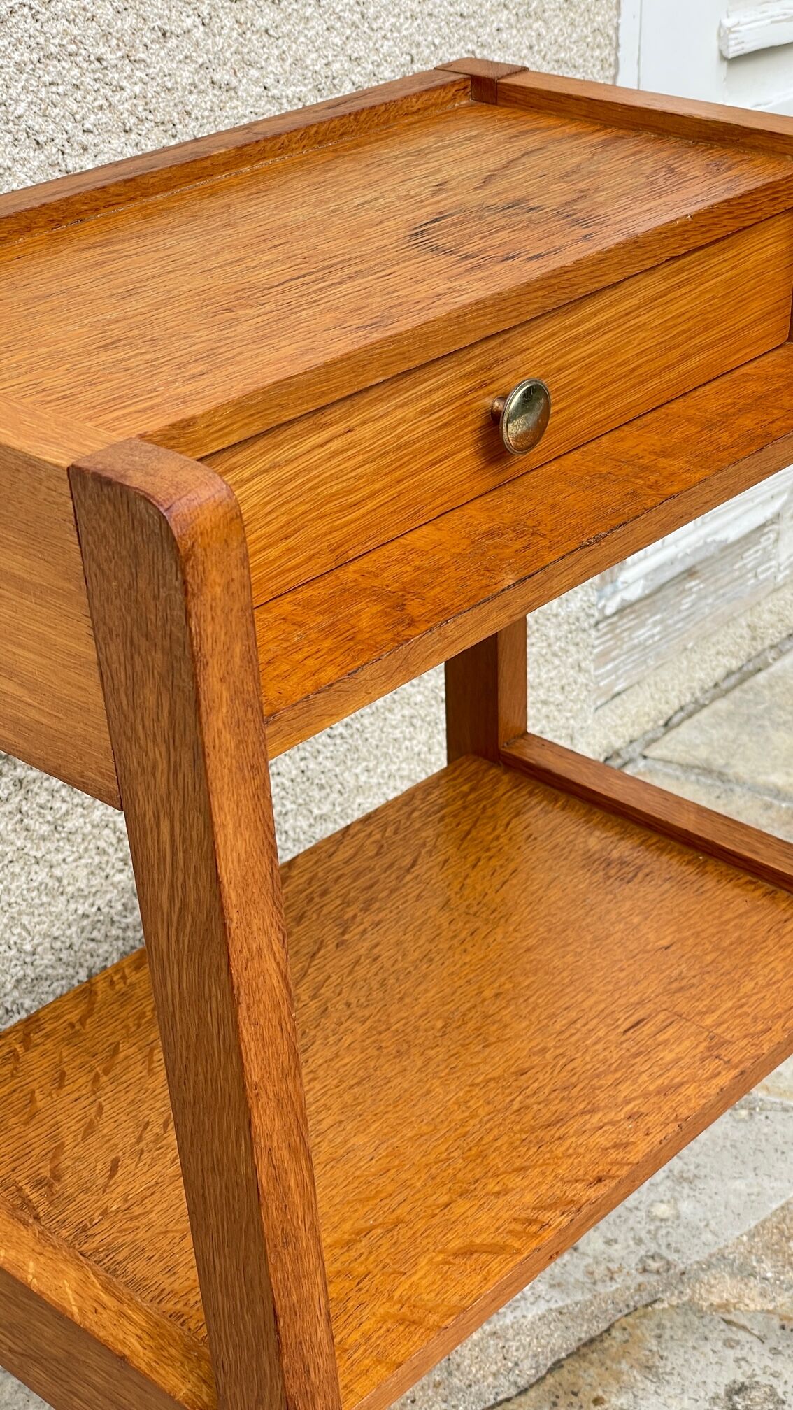 vintage geometric bedside cabinet