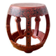 Tabouret, table d'appoint en bois laqué rouge, Chine