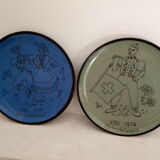 A pair of Thun earthenware plates by Lanz Gwatt.