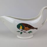 Service modèle oiseaux en faïence polychrome Gien peinte à la main