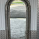 Large oriental mirror in pierced metal - H 116 cm