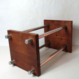 Table harness solid wood chrome dyed steel vintage