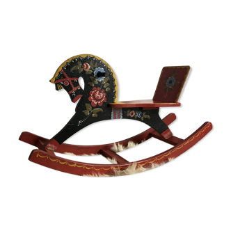 Hand-painted wooden rocking horse