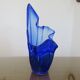 Large "handkerchief" vase in blown cobalt blue glass, 1960s.