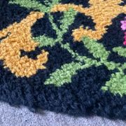 Tapis rond vintage en laine 150cm années 70